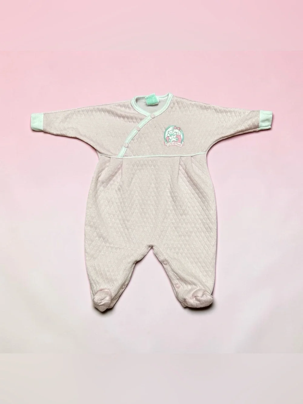 Vintage 90s Baby Girl Footed Sleeper Size Medium 12.5-16 pounds Pink